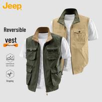 Jeep Men's Reversible Outdoor Utility Fishing Vest L