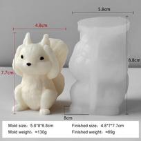 3D Cartoon Squirrel Silicone Mold Handmade Scented Candle Gypsum Form Ornament Mould Soap Candle Making Supplies white