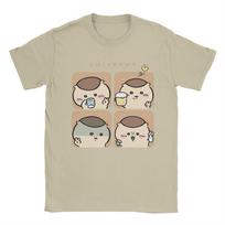 Sad Chiikawa T Shirts Men Women 100% Cotton Vintage T-Shirts Round Neck  Tee Shirt Short Sleeve Tops 6XL S beige