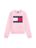 Tommy Jeans Megztinis be užsegimo tamsiai mėlyna / rožių spalva / raudona