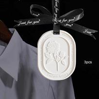 3 Pieces Essential Oil Diffuser Plaster Air Freshener Passive Perfume Stones for Living Style A white