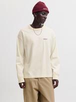 JACK & JONES Marškinėliai 'JORFREDERIKSBERG' vyno raudona spalva / vilnos balta