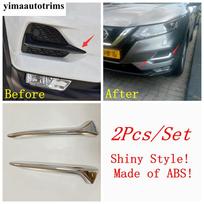 Front Rear Fog Light Lamp Eyelid Eyebrow Cover Trim ABS Chrome / Carbon Fiber Accessories For Nissan Qashqai J11 2018 Model B black