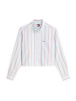 Tommy Jeans Palaidinė 'Relaxed Fit Cropped' pastelinė mėlyna / omarų spalva / balkšva