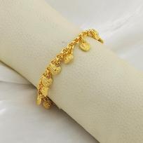24K Gold Plated Heart Pendant Bracelet, Perfect for Valentine's Day or Daily Wear beige