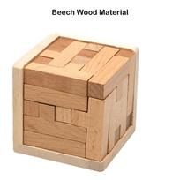Wooden 3D Puzzles featuring 25 T-shaped BlocksClassic Luban Lock Cube Puzzle Toys Intellectual Game designed for children and adults beige