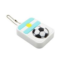 Football Clicker Fidget Toy with Ball Chain Stress Relief National Flag Football Decompression Button Keychain Pendant Backpack Charm Fans Gift I red