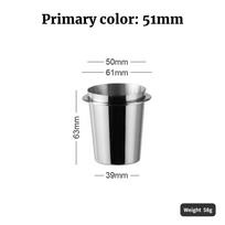 58/53/51mm Coffee Dosing Cup Sniffing Mug for Espresso Machine Wear Resistant Durable Steel Coffee Dosing Cup 51MM sidabras