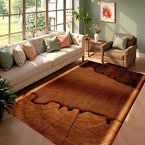 Living Room Rug Lava Wood Grain 3D Visual Illusion Theme Carpet Non-Slip Soft Easy Clean Impactful Home Decor Mat 40X60cm black