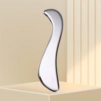 Stainless Steel Large S-Fascia Gua Sha Muscle Relaxation Massage Tool. beige