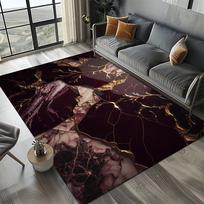Emerald Green and Gold Area Rug – Luxurious Marble-Inspired Pattern for Living Room or Bedroom, Non-Slip Elegant Home Decor 60x90cm(23x35in) gray