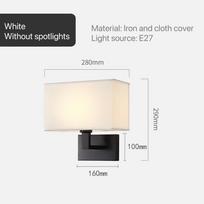 E27 Fabric Wall lamp LED Spotlight Reading Light Bedroom Study Hotel Bedhead Nordic Home Decoration Lighting 12W Warm White light