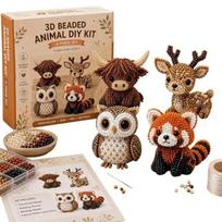 Handmade Bead Art Mosaic Kit Stable Vibrant Tube Beads Kit Bright Colors for Hand Embroidery Craft Enthusiasts & Decoration beige