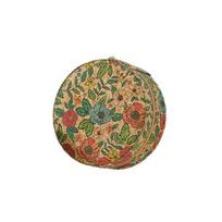 Lightweight Vintage Jewelry Storage Box Bohemia Round Necklace Ring Case Zipper Portable Earring Organizer Girls beige