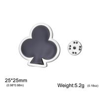 Cazador Poker Card Spade Heart Club Diamond Lapel Pins Women's Brooch Stainless Steel Metal Pins Backpack Badges Jewelry Gift gray
