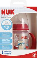 Vaikiška gertuvė Nuk First Choice Learner Bottle, 150 ml, 6+ mėn., skaidri sp./raudona sp.