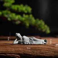 Blue Sandstone Buddha Statue for Zen Indoor Micro Landscapes and Fish Tanks. brown