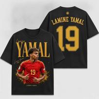 Lamine Yamal Spain NO.19 T-shirt Men and unisex Summer 100 Cotton Y2K Clothing Fashion High Quality Short Sleeve Female Male Clothing S įvairiaspalvis