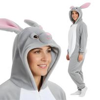 Pajama Onesie Kigurumi Costume Outfit Grey Rabbit Xl: 175 - 185Cm gray