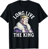 Trumpas Ilgai Gyvuotų Karalius Vintažiniai Amerikietiški Patriotiški Unisex Marškinėliai XL gray