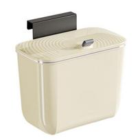 Press Top Trash Can for Kitchen Cabinet Door Mounted with Lid, U-Shaped Card Slot Fixing Hanging Garbage Bin Bin, Large Caliber Waste And Bathroom S