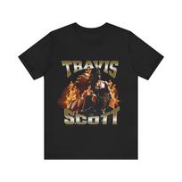 Travis Scott Graphic T Shirt Travis Scott Vintage Rap Hip Hop Shirt 2026summer New Unisex Unisex Cotton Oversized Tshirt Street Y2k XL brown