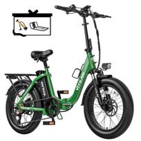 Vitilan U3 sulankstomas elektrinis dviratis su plačiomis padangomis 750W piko galia 1056W 48V 13Ah išimama baterija 20*3.0  plačios padangos 7 pavarų LCD ekranas suaugusiųjų žemo rėmo elektrinis dviratis 48V 13AH žalia