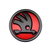 1 vnt. 80/90/100MM Automobilio logotipas Priekinis variklio dangtis Galinė bagažinė Emblema Stilius Skoda Octavia MK2 MK3 2 3 A7 Fabia Karoq Kodiaq Superb Rapid kyhj94 8CM raudona