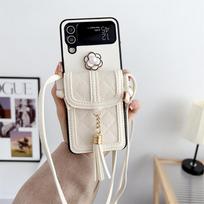 For Samsung Galaxy Z Flip 7 6 5 4 3 5G Flip7 Flip6 Phone Case Crossbody Luxury PU Leather Wallet Card Bag Shock Protective Cover For Galaxy Z Flip 7