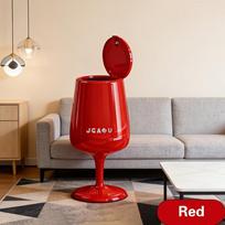 Fashion Trash Can with Press-Top Lid Wine Glass Shaped Garbage Bin Waste Basket for Living Room Bedroom Office Kitchen