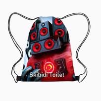 Skibidi Toilet Cartoon Drawstring Bag Kids School Supplies Storage Backpack Pouch Drawstring Bag black