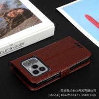 Ulefone Rugone Xever 8 Flip Leather Protective Case Ulefone Rugone Xever 8 tamsiai ruda spalva