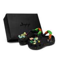 Crocs Classic Platform Clog 811 Made Pixel Land Ink Splash Detachable Accessories Hole Shoes Women's Black 33-34 juoda