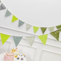 Fresh Green Fabric Pennant Flags for Outdoor Camping Decor 1 Green String gray
