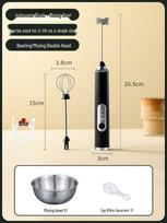 Zhaoran Handheld Electric Egg Beater & Milk Frother black