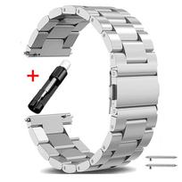 22mm 20mm Metal Strap Adjustable Quick Release Bands for Samsung Galaxy Active 2 40mm,44mm Stainless Steel Wristband for Huawei GT2 3 Pro 42mm 46mm 22mm sidabras