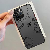 Case for iPhone 17 Pro Max 13 Mini Air 7 8 SE XS XR 15 14 11 16 Plus 12 Funda Back Phone Cover Travel Airplane Route iPhone 12 gray