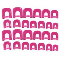 26 vnt. nagų lako kraštų apsaugos nuo užliejimo šablonų segtukai + 1 vnt. lipdukų įrankių rinkinys pink