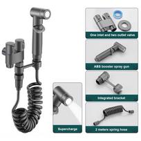 Handheld Bidet Sprayer Set with Adjustable Water Pressure and Dual Outlets sidabras