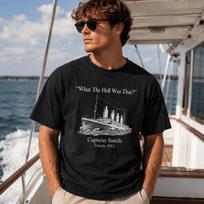 Captain Smith Titanic 1912 T-Shirt Funny Ship History Graphic Tee L black