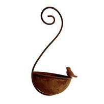 Outdoor Hanging Bird Feeder, Garden Metal Bird Feeder with Curled Hook, Decorative Wild Bird Feeder for Hanging on Tree Branches Balcony Porch ruda