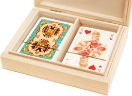 Piatnik Lux Kaiser Playing Cards In A Wooden Box