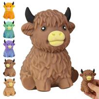 Cute Yak Stress Ball Slow Rising Squeeze Toy For Birthday Gift Party Soft Highland Cow Animal Venting Toy Office Stress Relief brown