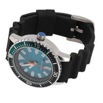 Rotating Bezel Watch Luminescent Automatic Date Analog Display Calendar Waterproof Men Automatic Watch Silver Blue gray