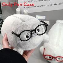 Plush Seal Pencil Case With Large Capacity For Students And Office Storage pilka spalva