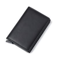 Men's Ultra-Thin RFID Blocking Aluminum Card Holder Wallet black
