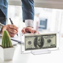 Magnetic Acrylic Dollar Bill Picture Frame Holder with Robust Base for Coin and Currency Display Home Decor Stand onesize