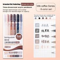 Languo 6/36/54 Colors 3D Acrylic Painting Gel Pen Set 1.0mm Multi-Color Student Handbook Pen Drawing Art Marker Pens Stationery white