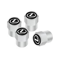 4Pcs Car Logo Wheel Tire Valve Air Stem Cap Duust Covers For Lexus GS350 Ct200h RX350 NX300h ES300h IS350 LX600h SC430 LS430 GX GE1 white