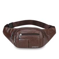 Leather Waist Bag, Fanny Pack for Men and Women One Size black
